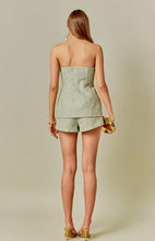 Load image into Gallery viewer, Mint Multi Tweed Gold Button Long Top