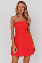 Load image into Gallery viewer, Red Strapless Mini Dress
