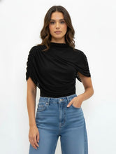 Load image into Gallery viewer, The Noir Drape Top