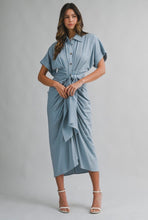 Load image into Gallery viewer, Denim Blue Tied Midi Dress