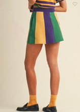 Load image into Gallery viewer, Mardi Gras Vertical Color Block Mini Skirt