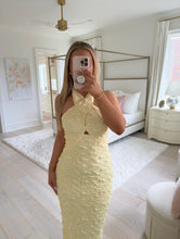 Load image into Gallery viewer, Butter Yellow Halter Midi Dress