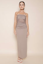 Load image into Gallery viewer, Mocha Mesh Column Maxi Dress