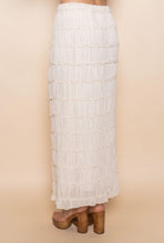 Load image into Gallery viewer, Cream Lace Tier Midi Skirt