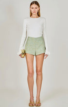 Load image into Gallery viewer, Mint Multi Tweed High Waisted Shorts