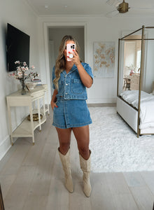 Erin Denim Button Down Top