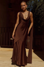 Load image into Gallery viewer, GABRIELLA COWL MAXI DRESS - CHOCOLATE