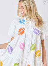 Load image into Gallery viewer, White Poplin Sequin Football Dress