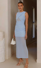 Load image into Gallery viewer, Blue Crisscross Cut Out Maxi Dress