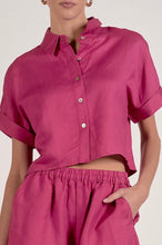 Load image into Gallery viewer, Rosé Breeze Cropped Button-Up Top