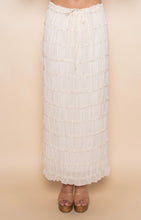 Load image into Gallery viewer, Cream Lace Tier Midi Skirt