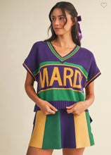 Load image into Gallery viewer, Mardi Gras Vertical Color Block Mini Skirt