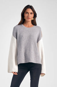 Grey & Taupe ColorBlock Sweater