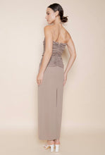 Load image into Gallery viewer, Mocha Mesh Column Maxi Dress