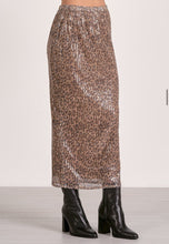 Load image into Gallery viewer, Leopard Sequin Midi Skirt