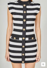 Load image into Gallery viewer, Mock Neck Striped Mini Dress