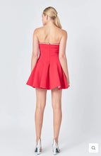 Load image into Gallery viewer, Jewel Trim Flounced Mini Dress