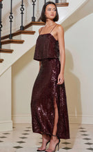 Load image into Gallery viewer, Maroon Sequin Slip Skirt