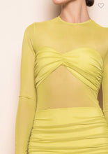 Load image into Gallery viewer, Chartreuse Mesh Maxi Dress