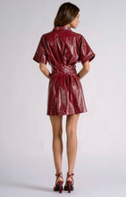 Load image into Gallery viewer, Cherry District Faux Leather Mini Dress
