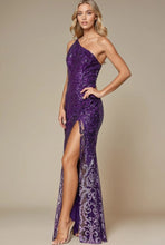 Load image into Gallery viewer, Victoria Sequin Ombré Slit Maxi Dress