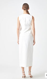 White Linen Maxi Skirt