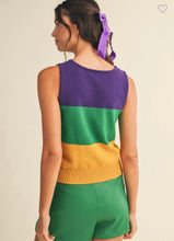 Load image into Gallery viewer, Mardi Gras Sequin Color Block Sweater Top