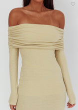 Load image into Gallery viewer, Sage Off Shoulder Midi Dress