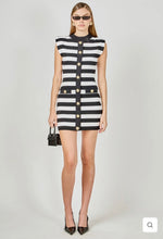 Load image into Gallery viewer, Mock Neck Striped Mini Dress