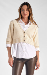 Sweater Button Down Combo Top