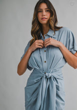 Load image into Gallery viewer, Denim Blue Tied Midi Dress
