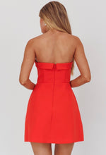 Load image into Gallery viewer, Red Strapless Mini Dress
