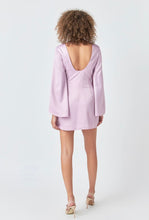 Load image into Gallery viewer, Lilac Flare Satin Dress