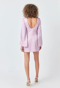 Lilac Flare Satin Dress