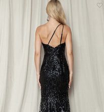 Load image into Gallery viewer, Victoria Sequin Ombré Slit Maxi Dress