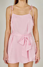 Load image into Gallery viewer, Spaghetti Tie Belted Romper Dress