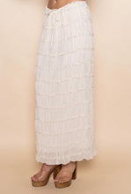 Load image into Gallery viewer, Cream Lace Tier Midi Skirt