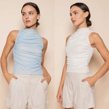 Load image into Gallery viewer, Ruched Mesh Top