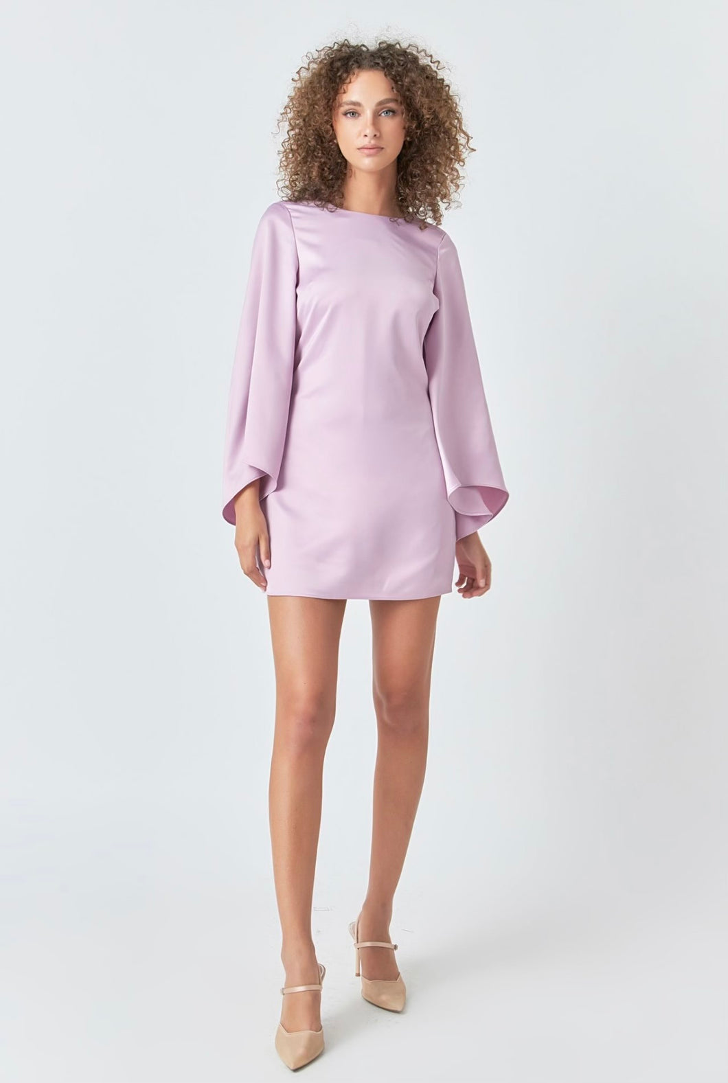 Lilac Flare Satin Dress