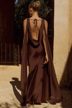 Load image into Gallery viewer, GABRIELLA COWL MAXI DRESS - CHOCOLATE