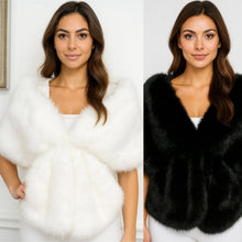 Load image into Gallery viewer, Faux Fur Shawl Wrap Poncho