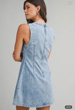 Load image into Gallery viewer, Light Denim Mini Dress