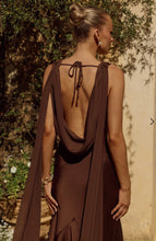 Load image into Gallery viewer, GABRIELLA COWL MAXI DRESS - CHOCOLATE