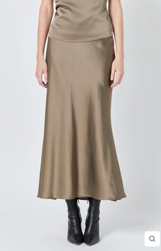 Espresso Satin Maxi Skirt