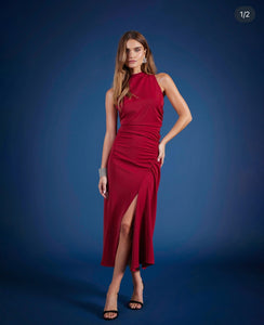 Elle Halter Dress- Scarlet