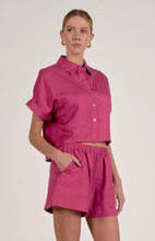 Load image into Gallery viewer, Rosé Breeze Cropped Button-Up Top