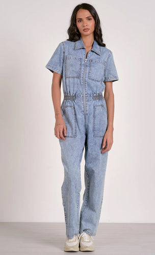 Denim Zip Jumpsuit