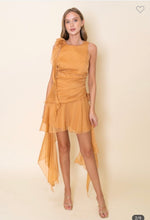 Load image into Gallery viewer, Orange High Low Mini Dress