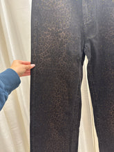 Load image into Gallery viewer, Black &amp; Leopard Print Jeans