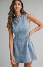 Load image into Gallery viewer, Light Denim Mini Dress